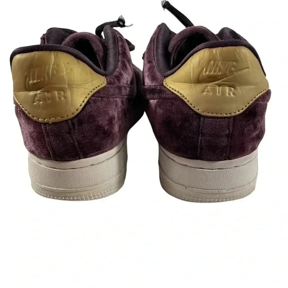 Nike Air Force 1 ‘07 Trainers In Burgandy Velvet Size 5.5 - Picture 8 of 12